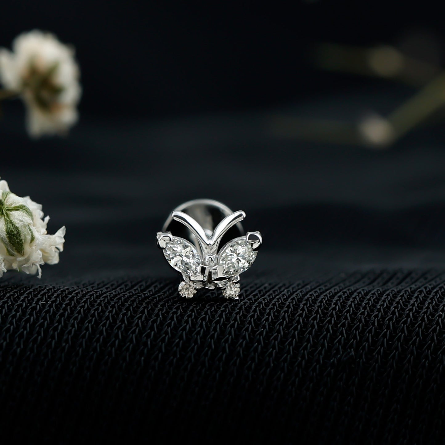Marquise Moissanite Butterfly Cartilage Earring