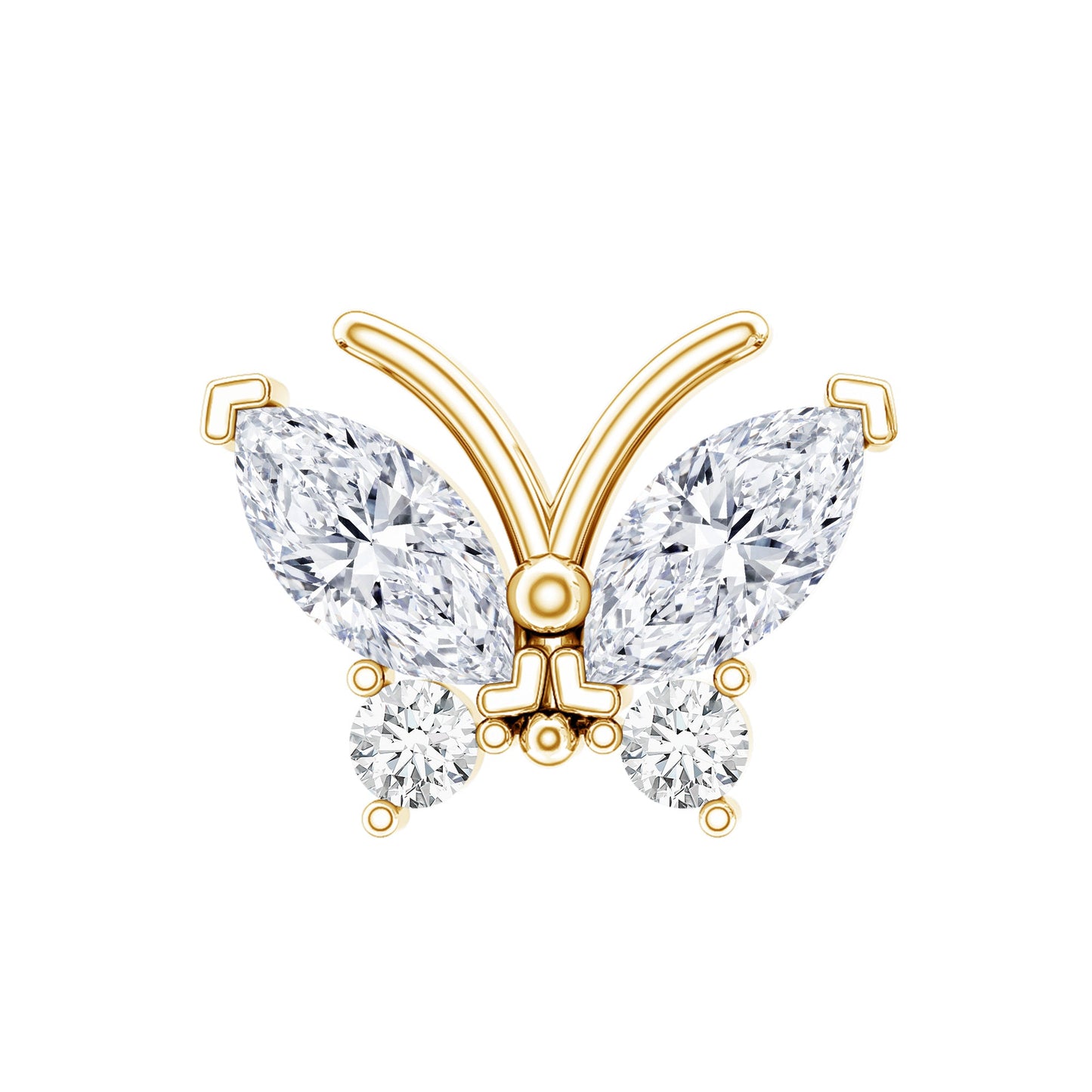 Marquise Moissanite Butterfly Cartilage Earring