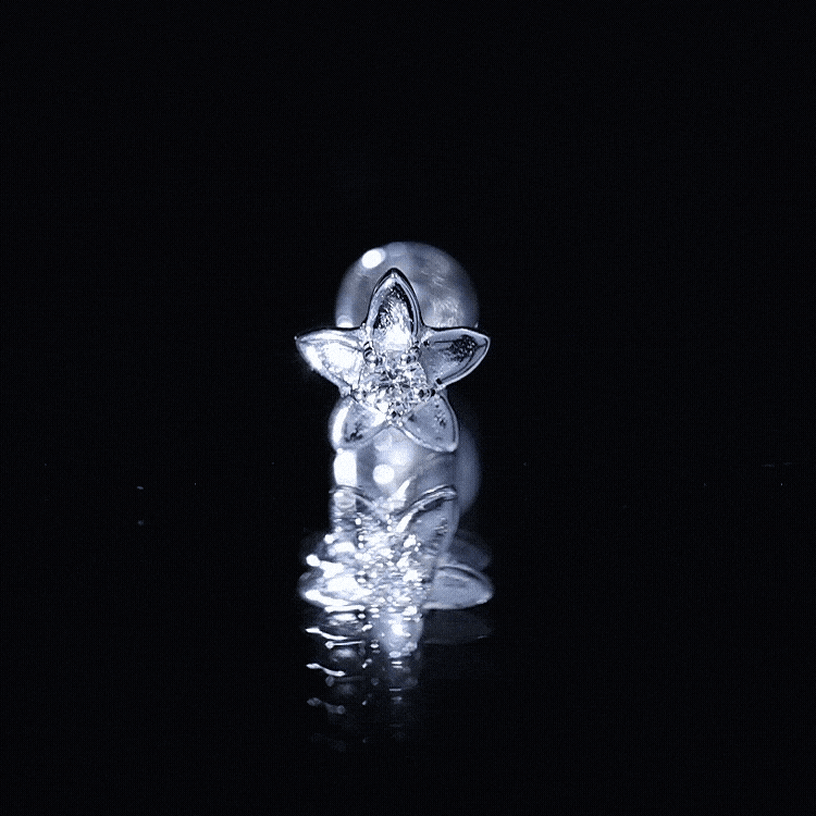 Nature Inspired Diamond Earring for Conch Piercing