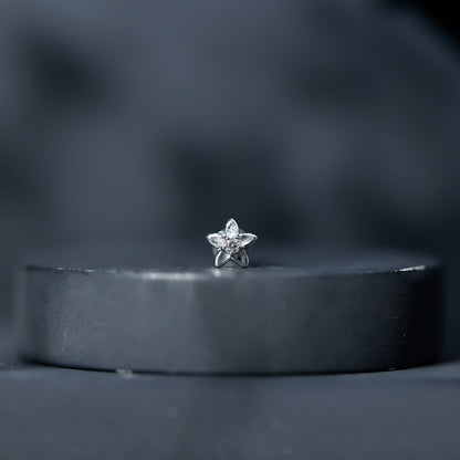 Nature Inspired Diamond Earring for Conch Piercing