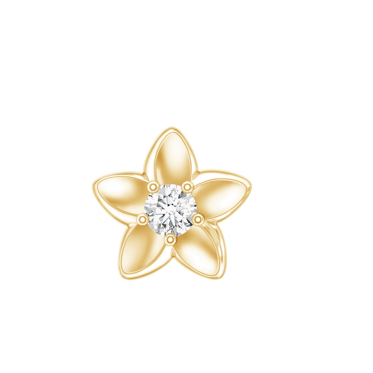 Nature Inspired Diamond Earring for Conch Piercing