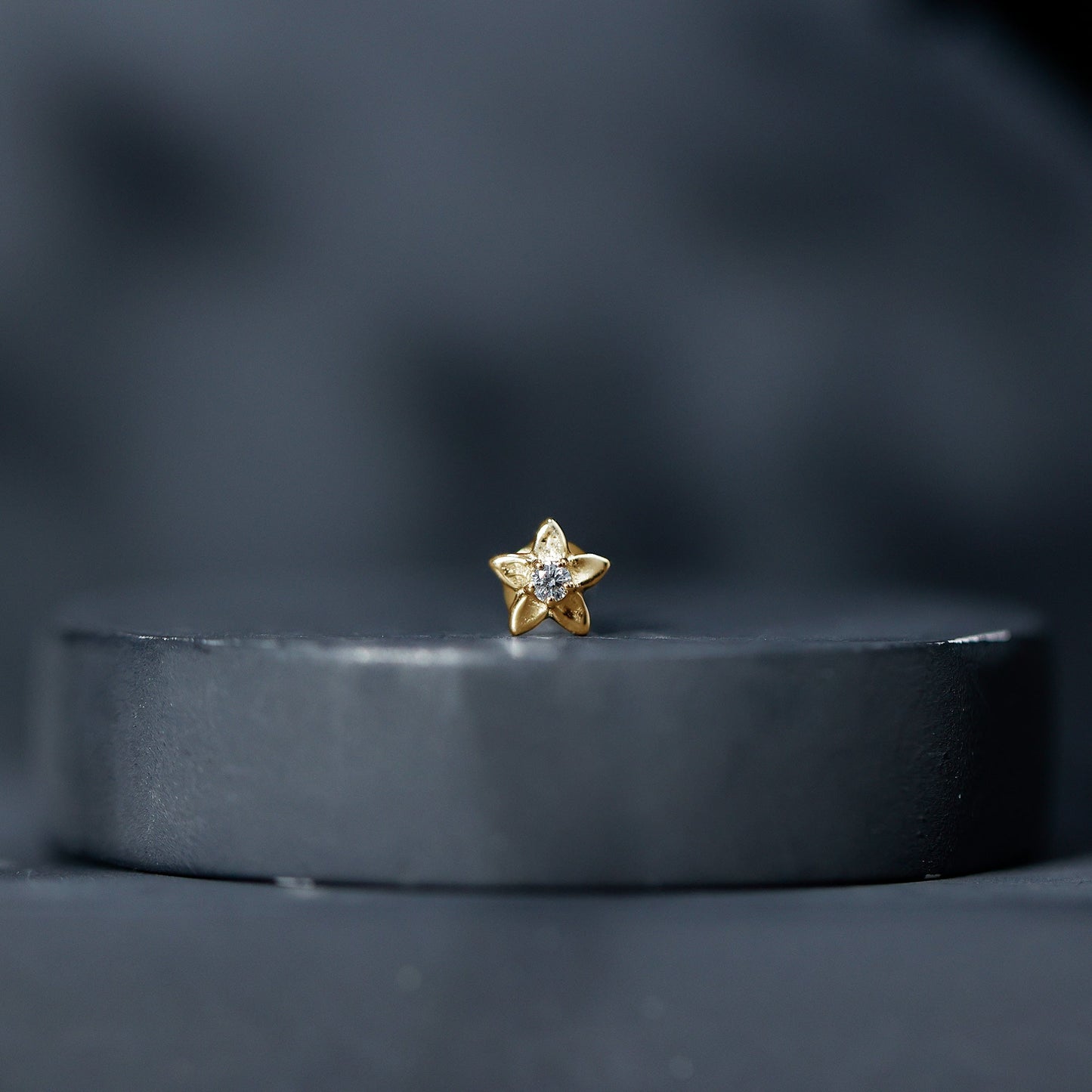 Nature Inspired Diamond Earring for Conch Piercing