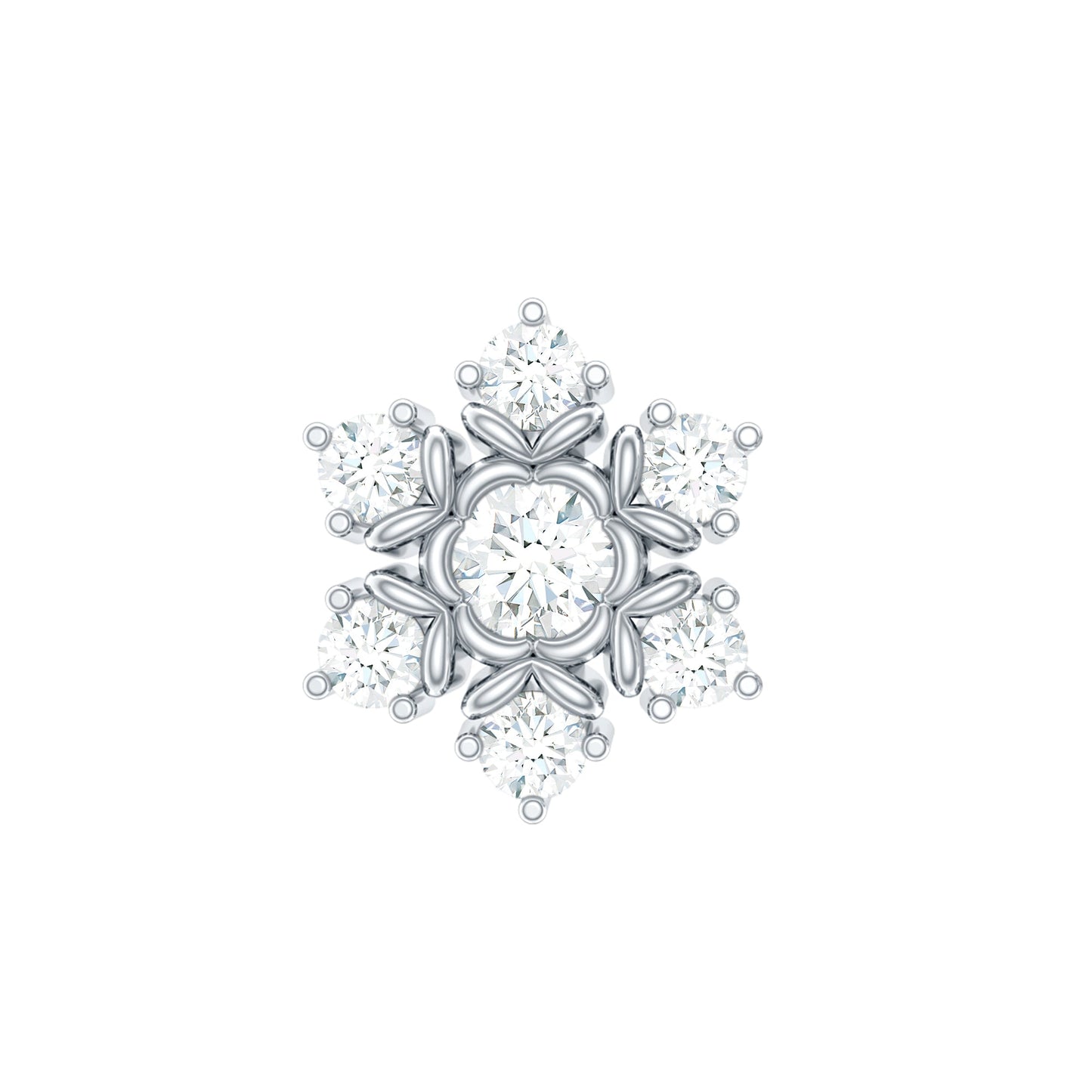 Nature Inspired Diamond Flower Earring for Helix Piercing