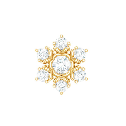 Nature Inspired Diamond Flower Earring for Helix Piercing