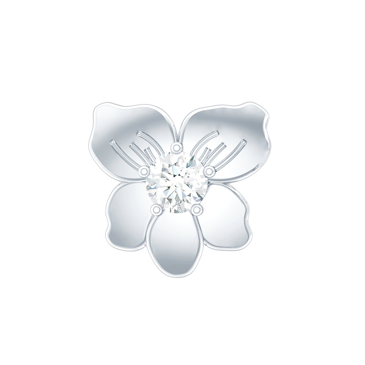 Nature Inspired Diamond Floral Helix Earring