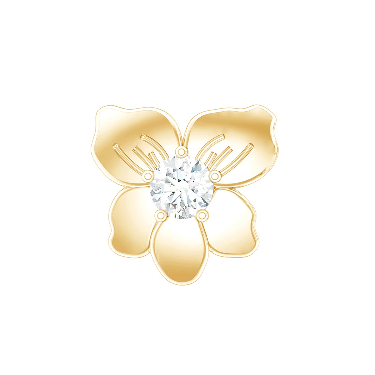 Nature Inspired Diamond Floral Helix Earring