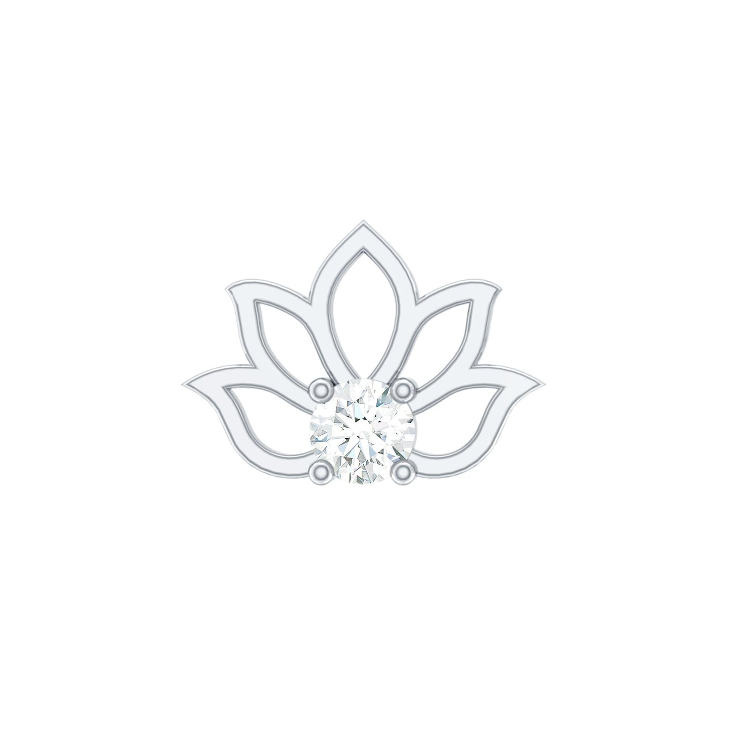 Nature Inspired Diamond Lotus Earring