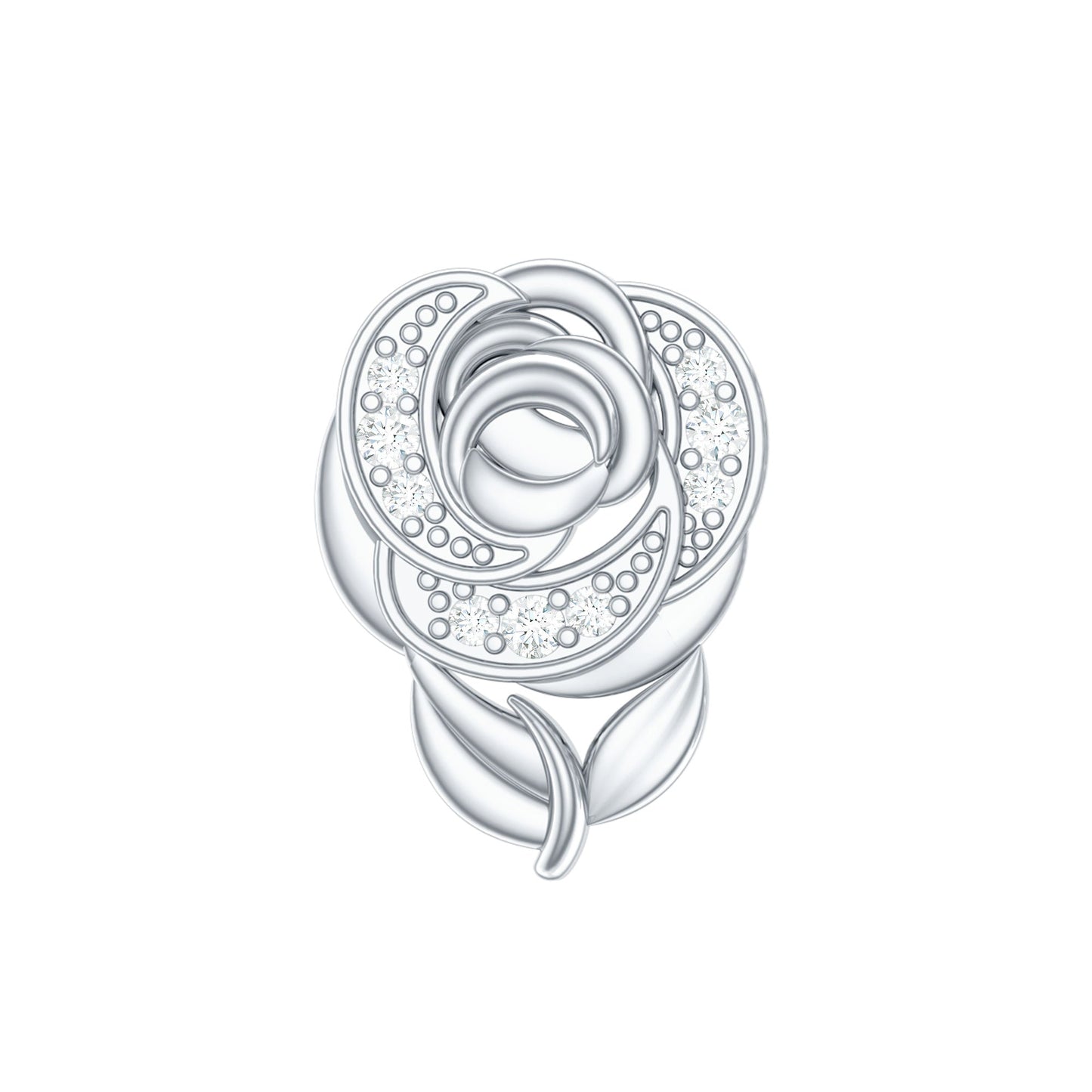 Nature Inspired Diamond Flower Helix Earring