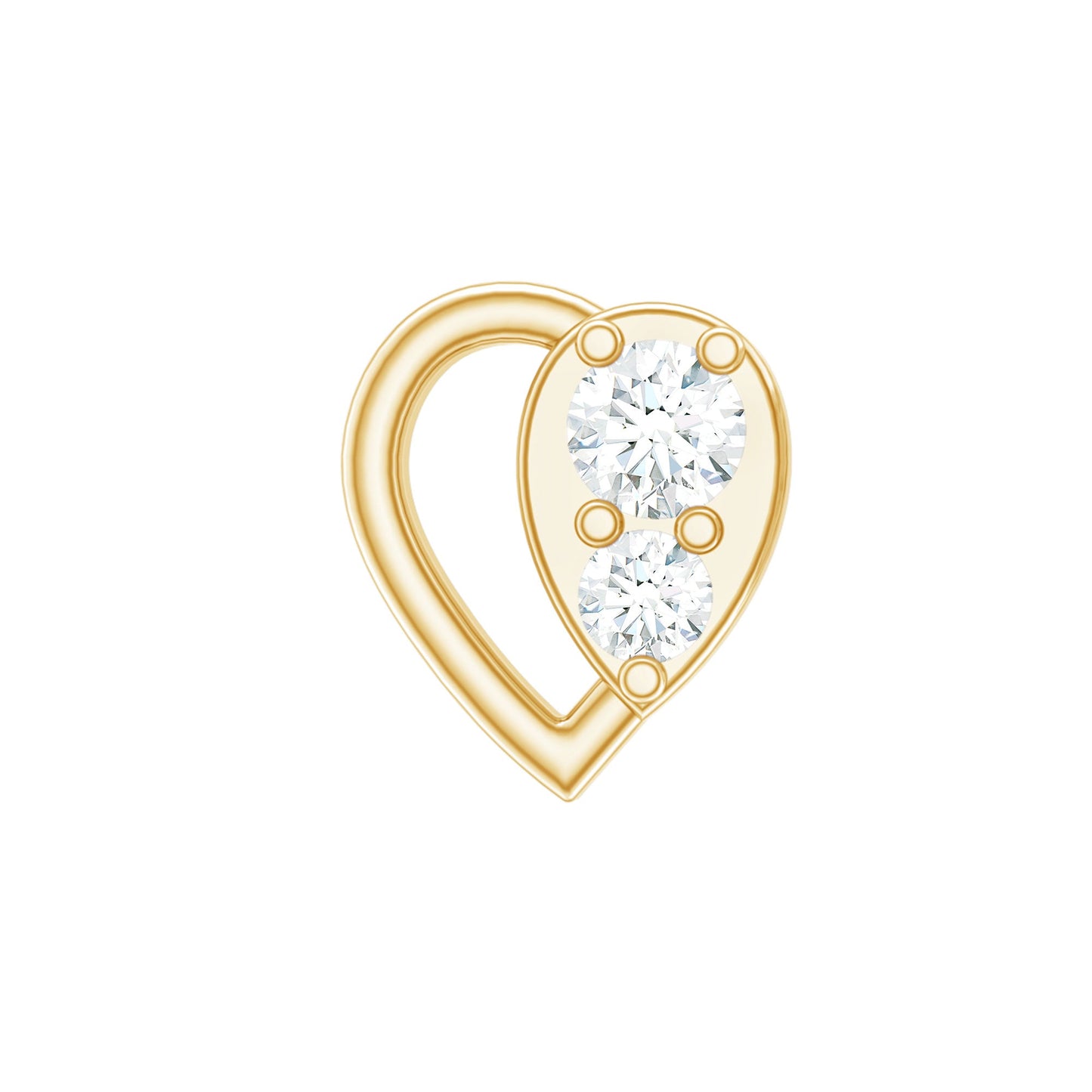 Diamond Heart Earring for Conch Piercing