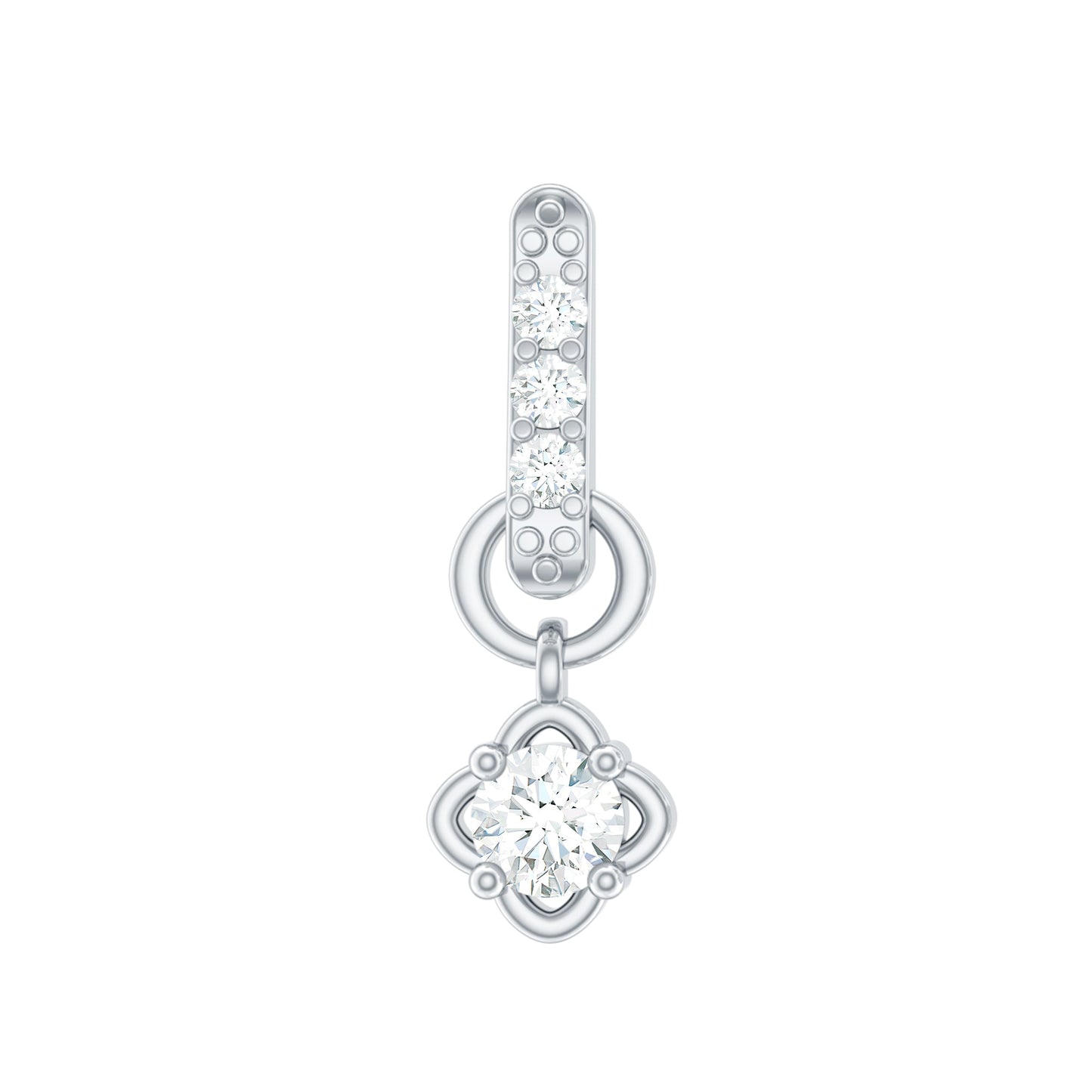 Minimalist Diamond Drop Earring for Cartilage Piercing