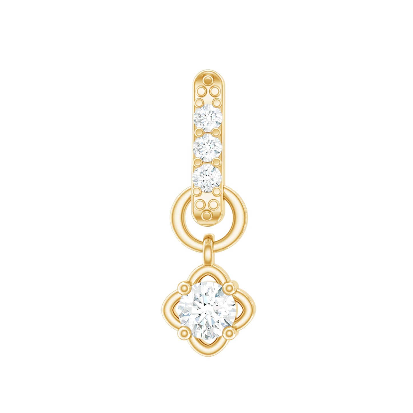 Minimalist Diamond Drop Earring for Cartilage Piercing