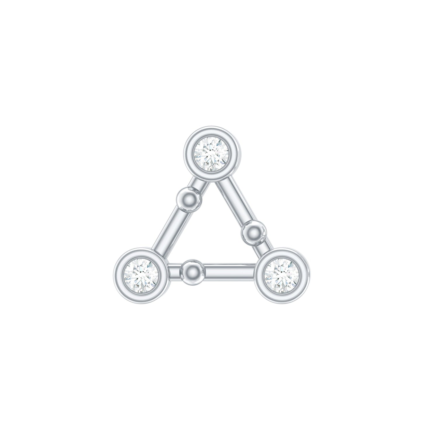 Diamond Open Triangle Earring for Conch Piercing