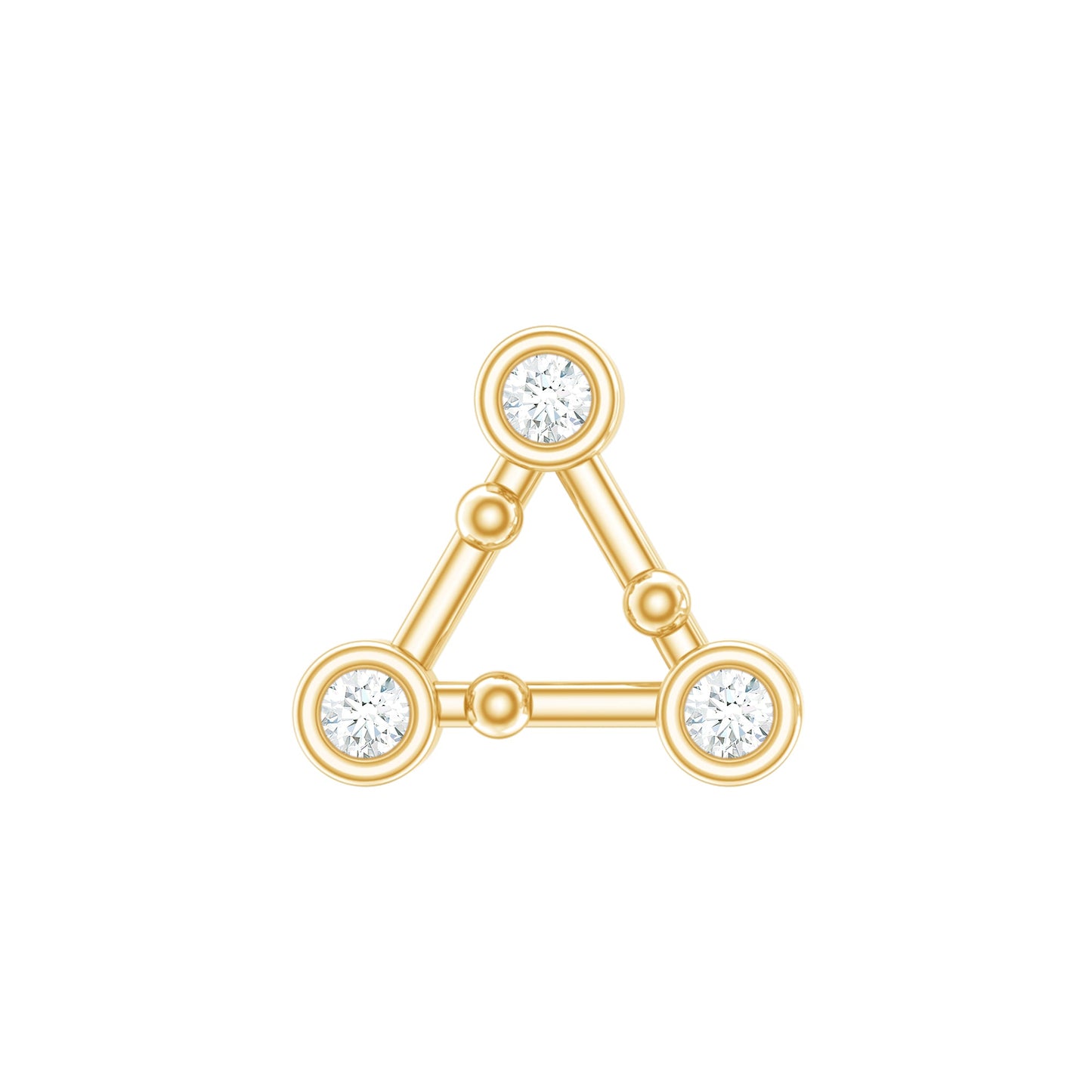 Diamond Open Triangle Earring for Conch Piercing