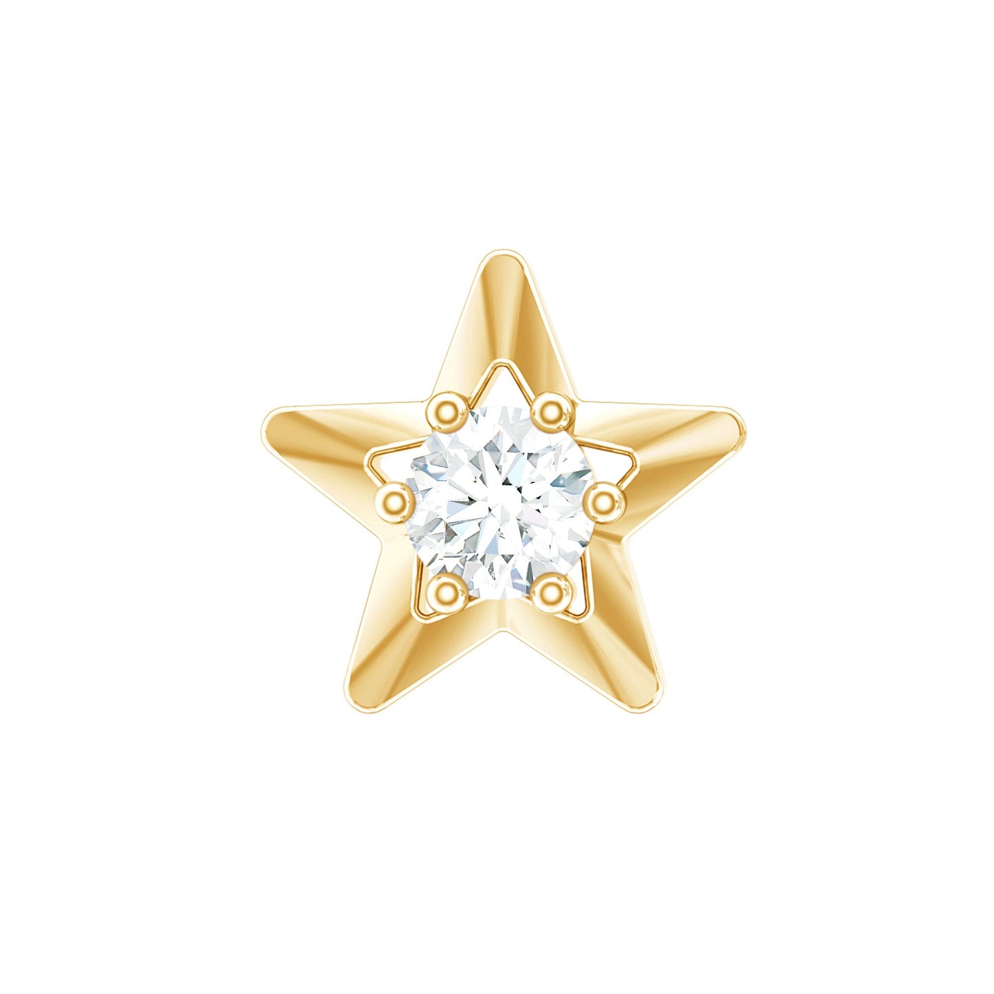 Diamond Celestial Star Earring for Conch Piercing