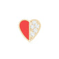 Cute Diamond Heart Earring with Red Enamel