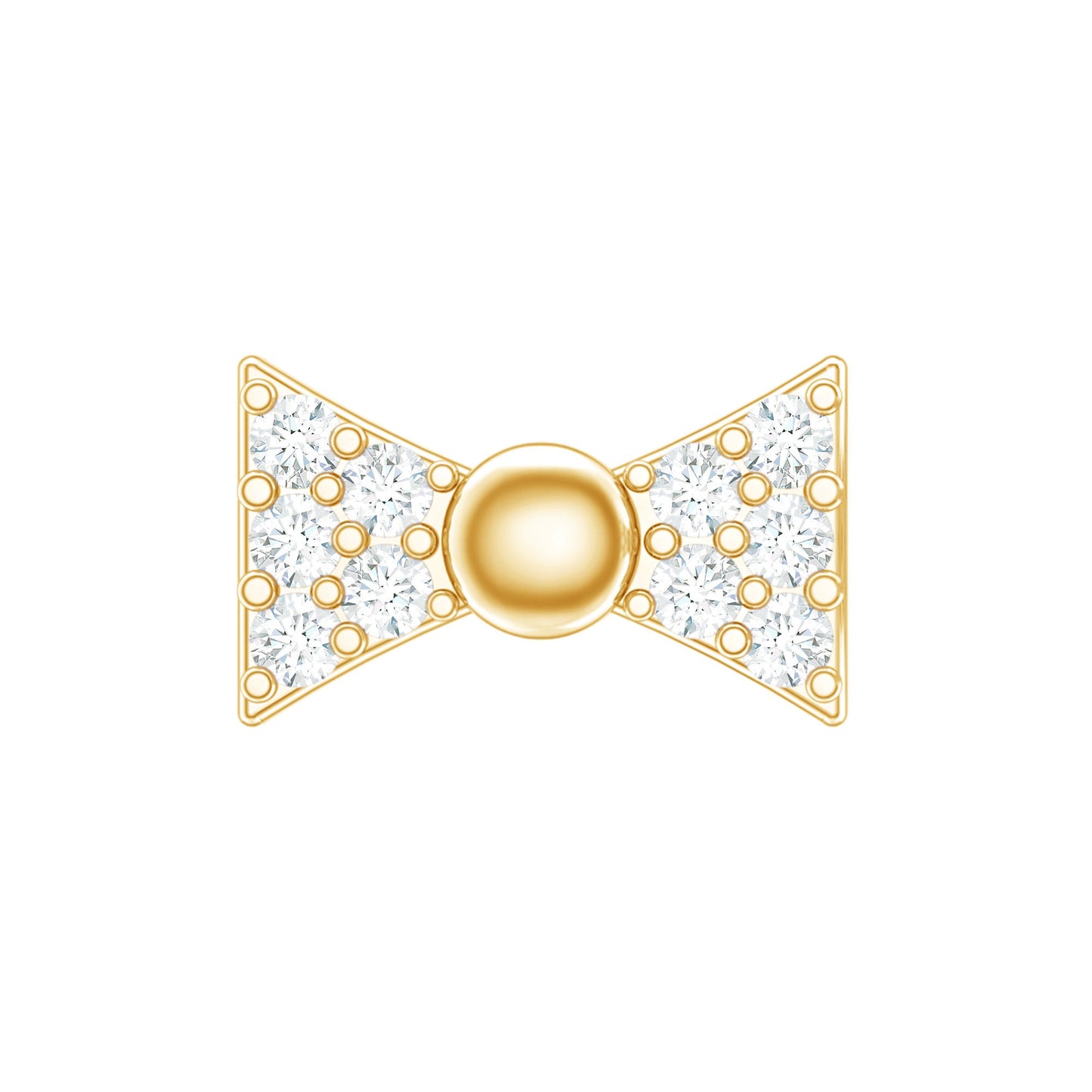 Diamond Bow Earring for Helix Piercing
