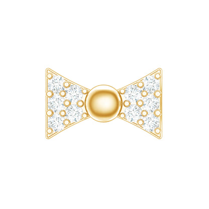 Diamond Bow Earring for Helix Piercing