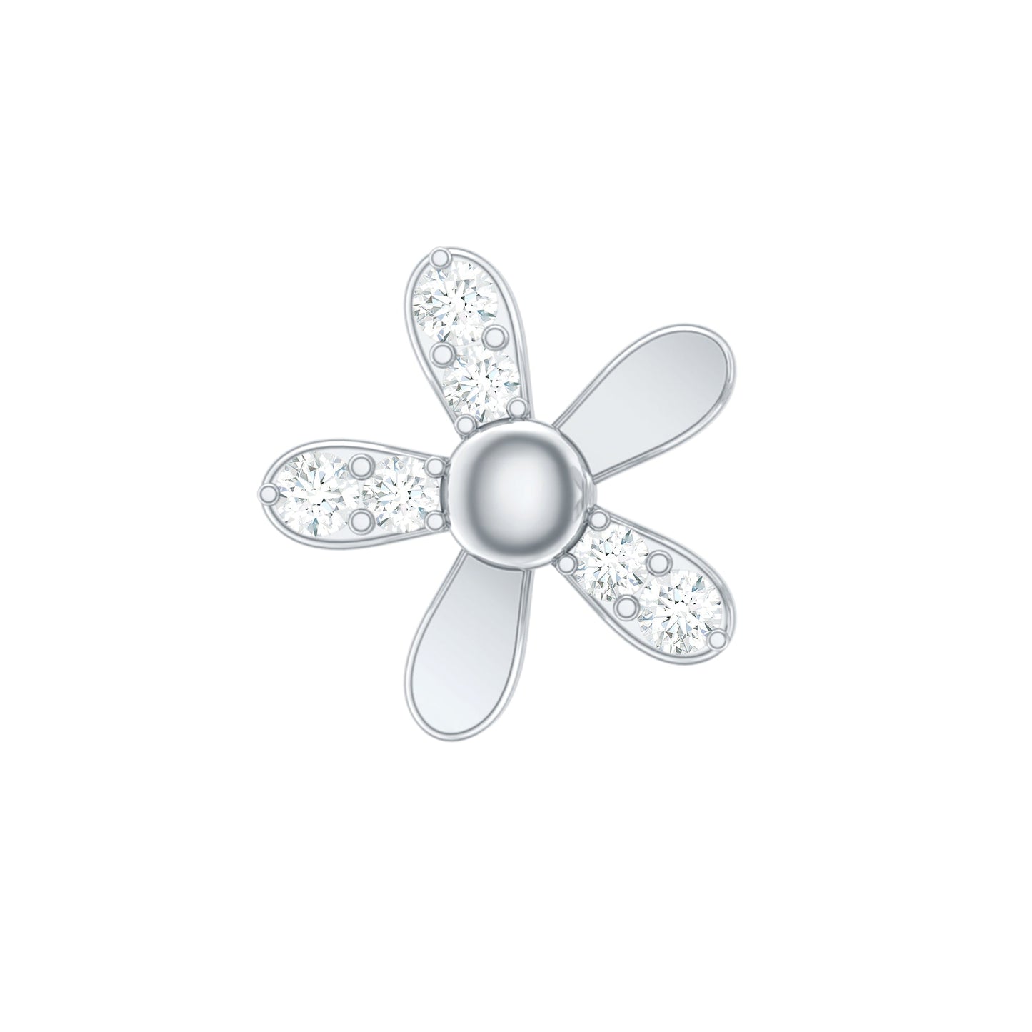 Simple Diamond Floral Earring for Cartilage Piercing