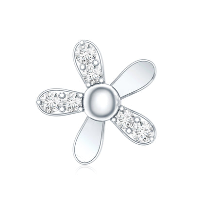 Simple Diamond Floral Earring for Cartilage Piercing