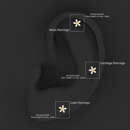 Simple Diamond Floral Earring for Cartilage Piercing