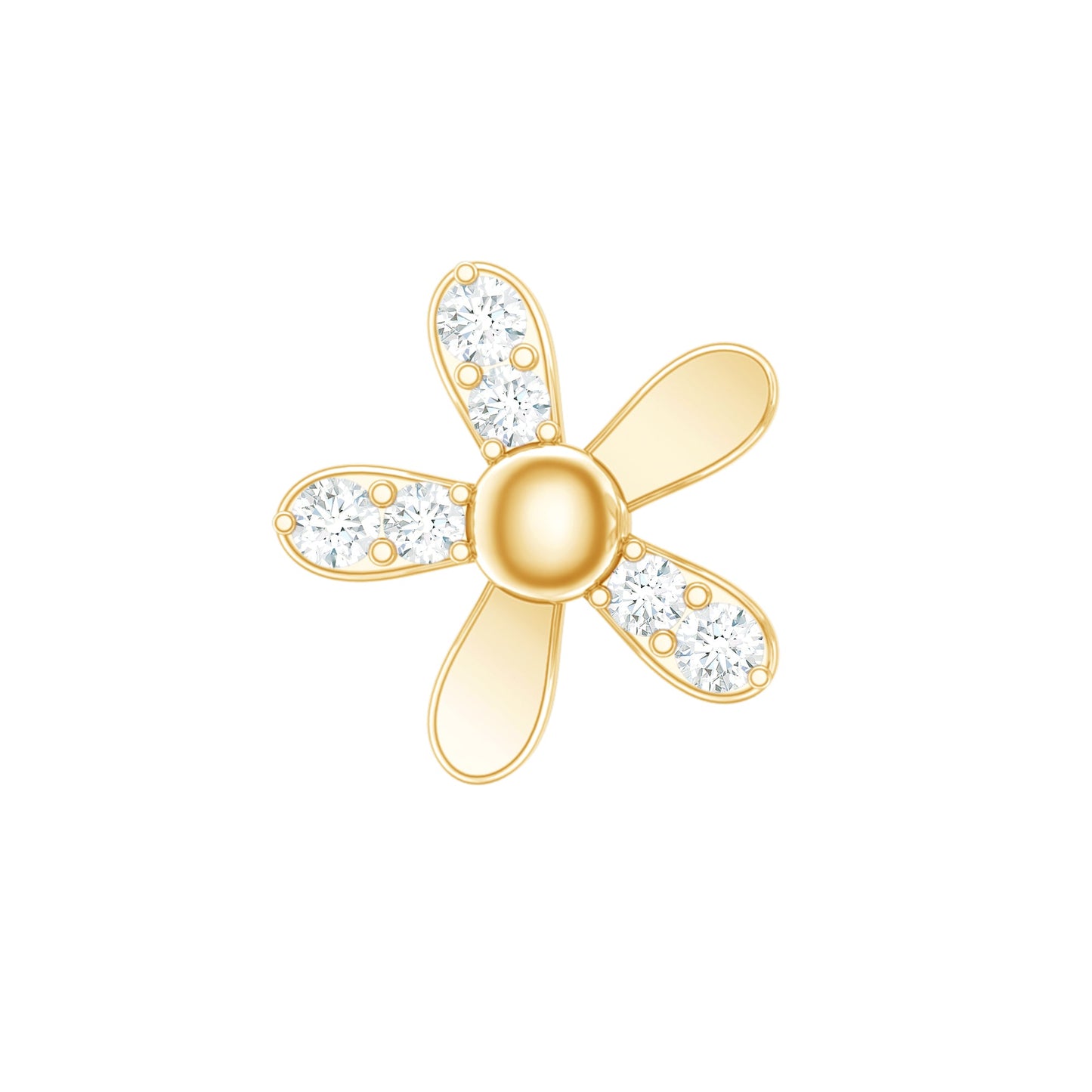Simple Diamond Floral Earring for Cartilage Piercing