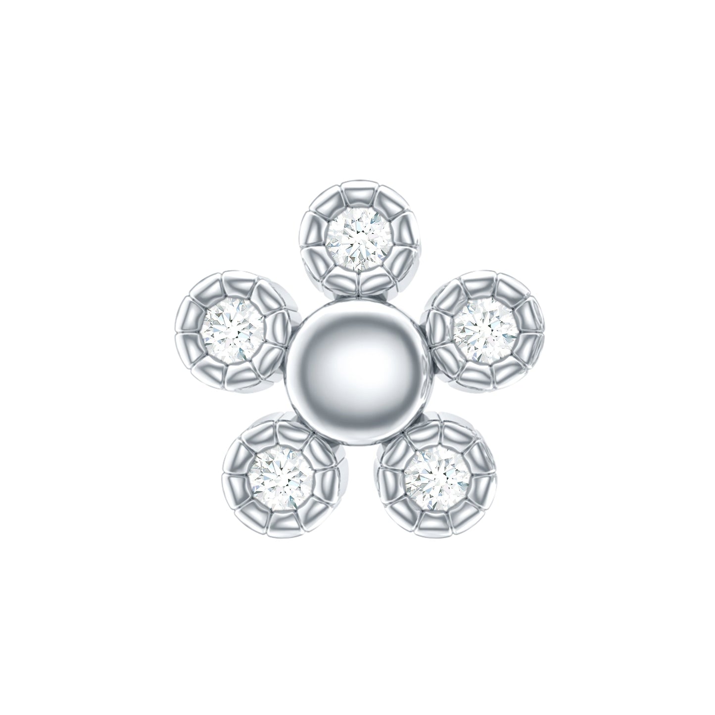 Diamond Floral Cartilage Earring