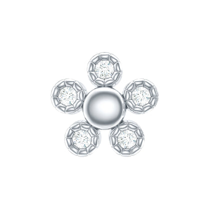Diamond Floral Cartilage Earring