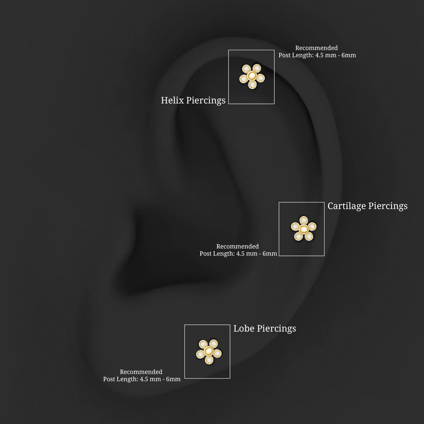 Diamond Floral Cartilage Earring