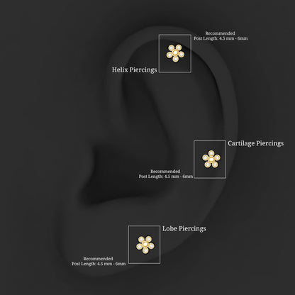 Diamond Floral Cartilage Earring