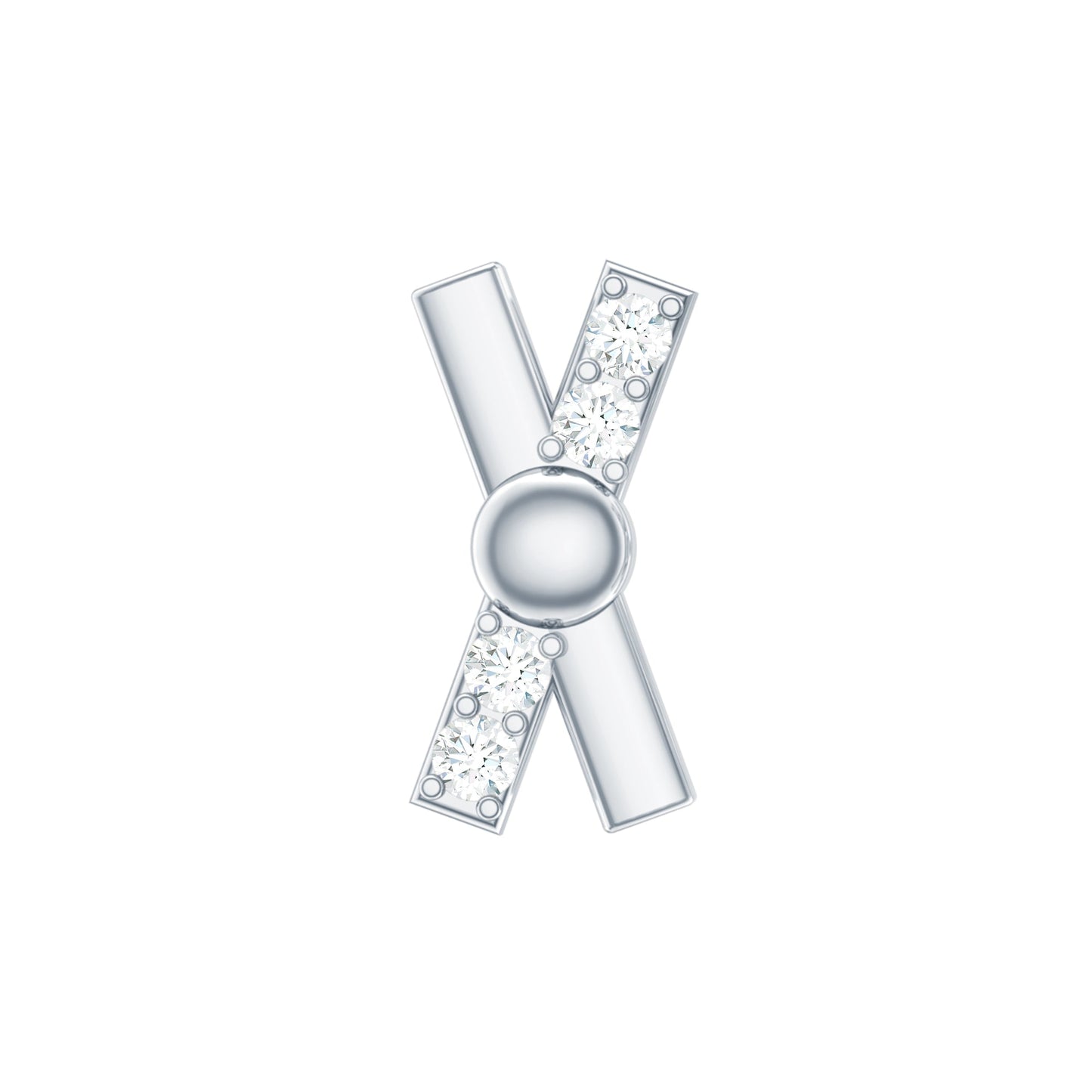 Simple Diamond X Earring for Tragus Piercing