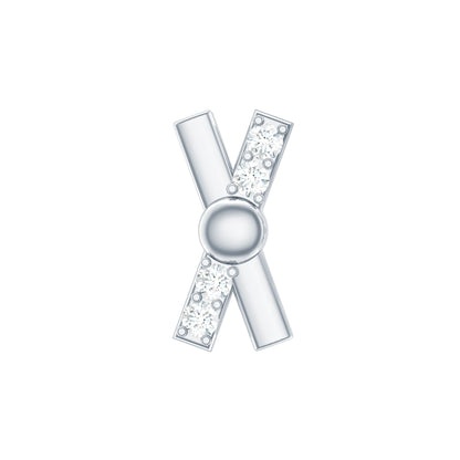 Simple Diamond X Earring for Tragus Piercing