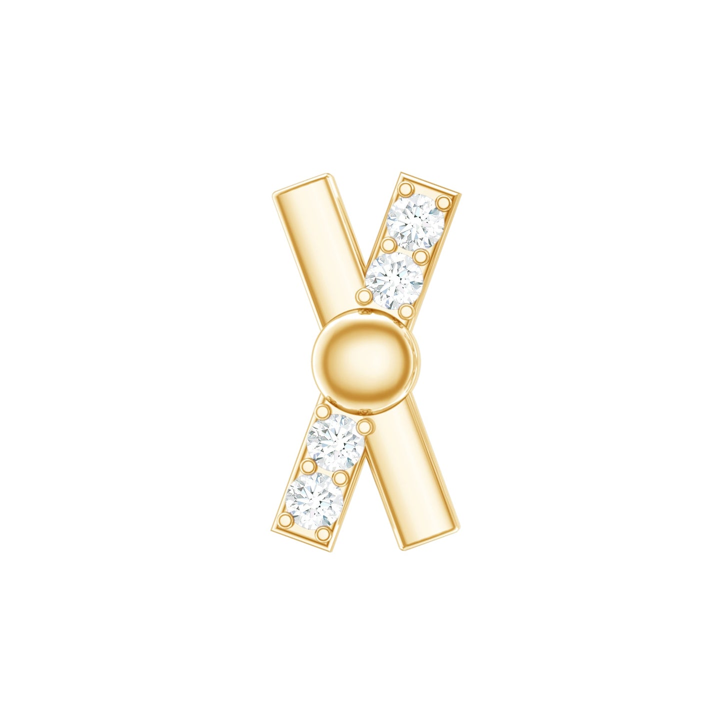 Simple Diamond X Earring for Tragus Piercing