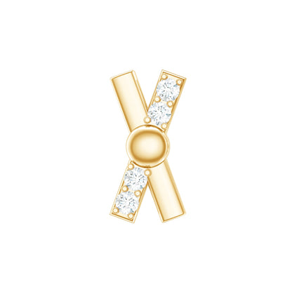 Simple Diamond X Earring for Tragus Piercing