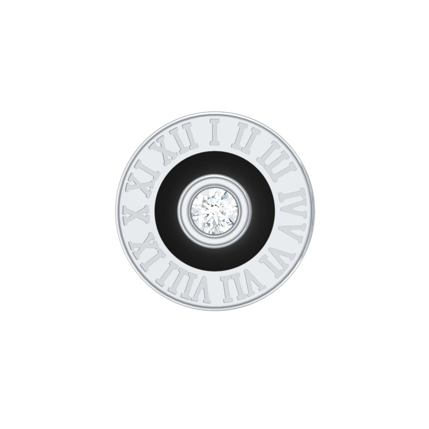 Diamond Clock Earring for Cartilage Piercing