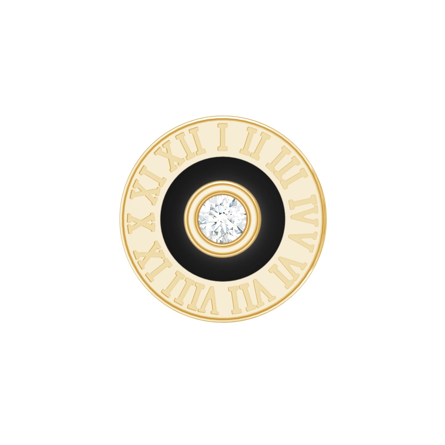 Diamond Clock Earring for Cartilage Piercing