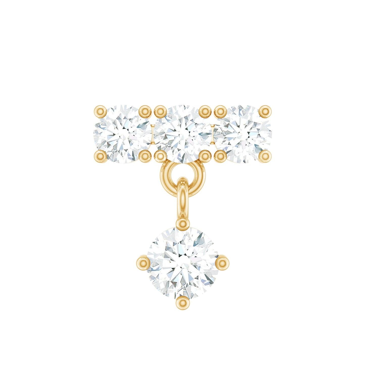 Womens Diamond Drop Earring for Helix Piercing