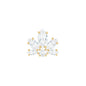 Marquise Diamond Lotus Earring for Upper Lobe Piercing