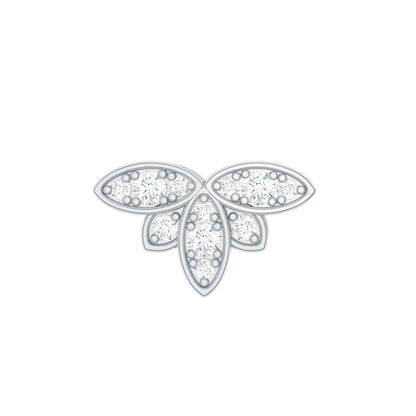 Diamond Flower Earring for Second Lobe Piercing