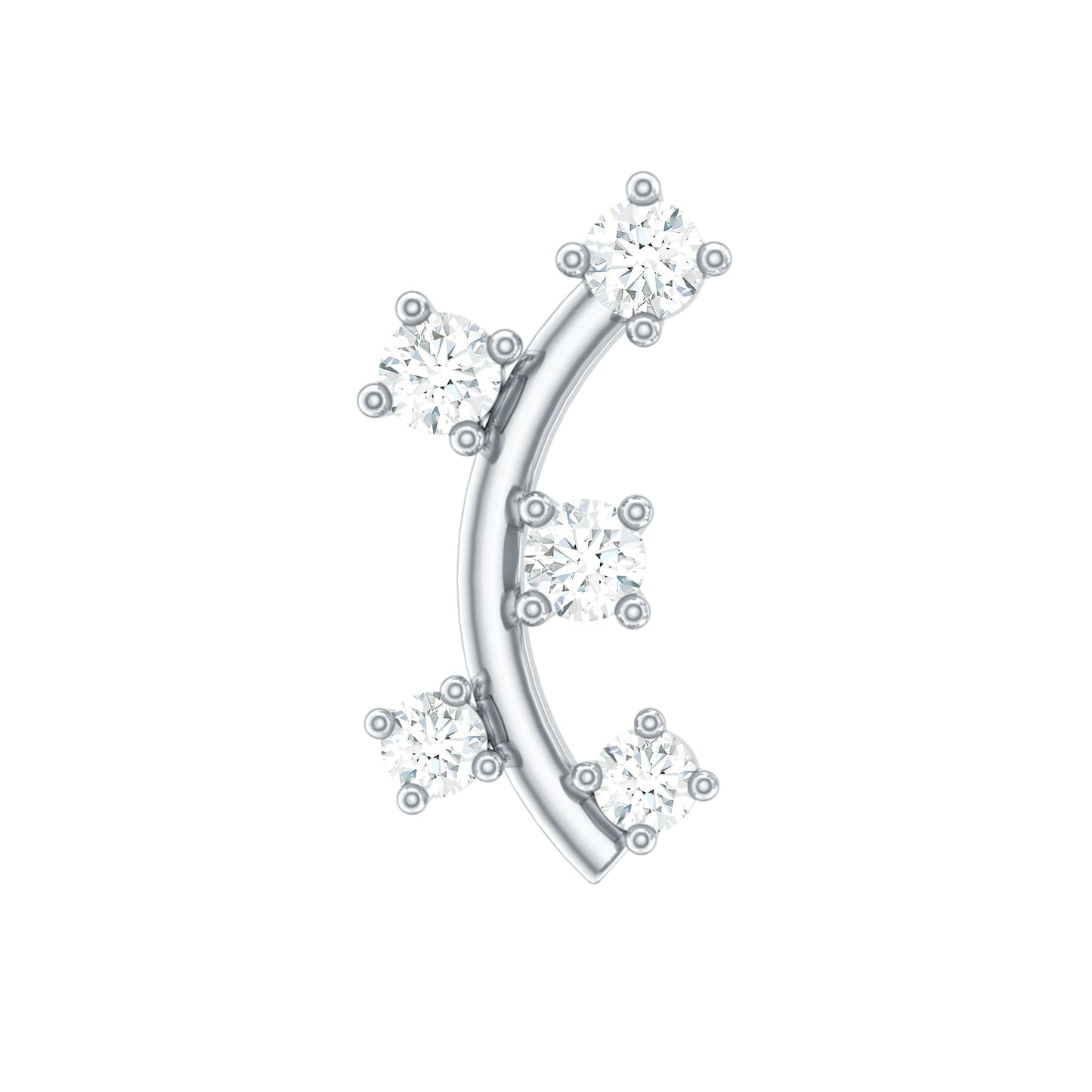 Diamond Curved Crawler Earring