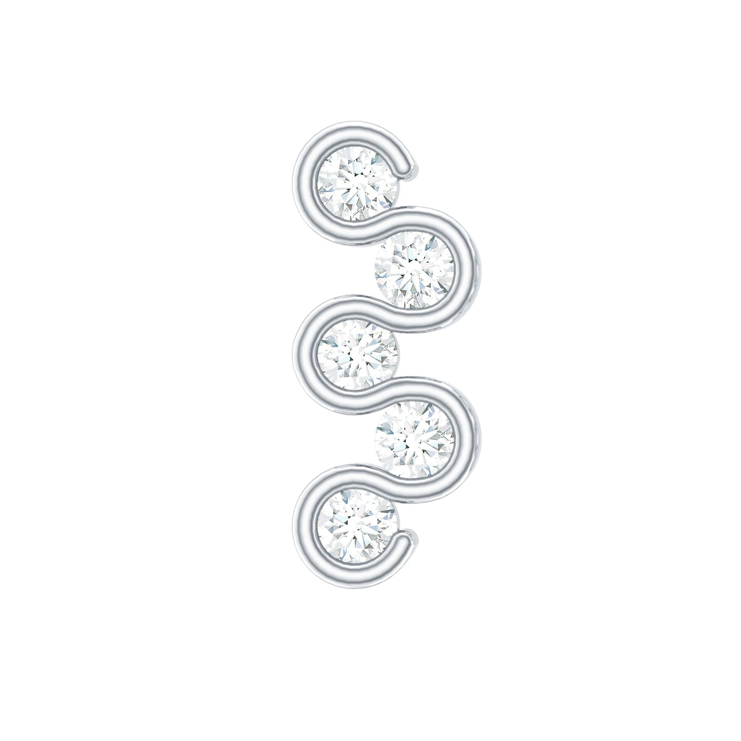 Diamond Zig Zag Bubble Crawler Earring