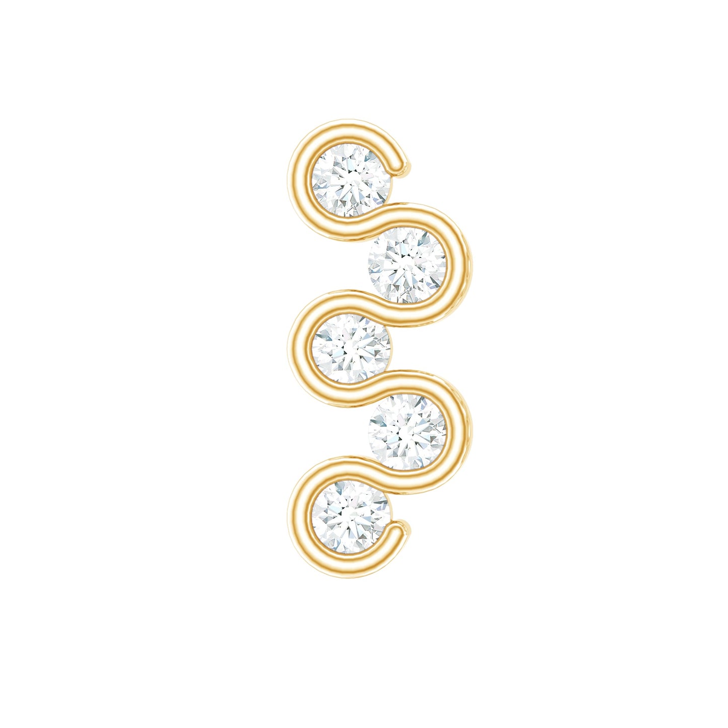 Diamond Zig Zag Bubble Crawler Earring