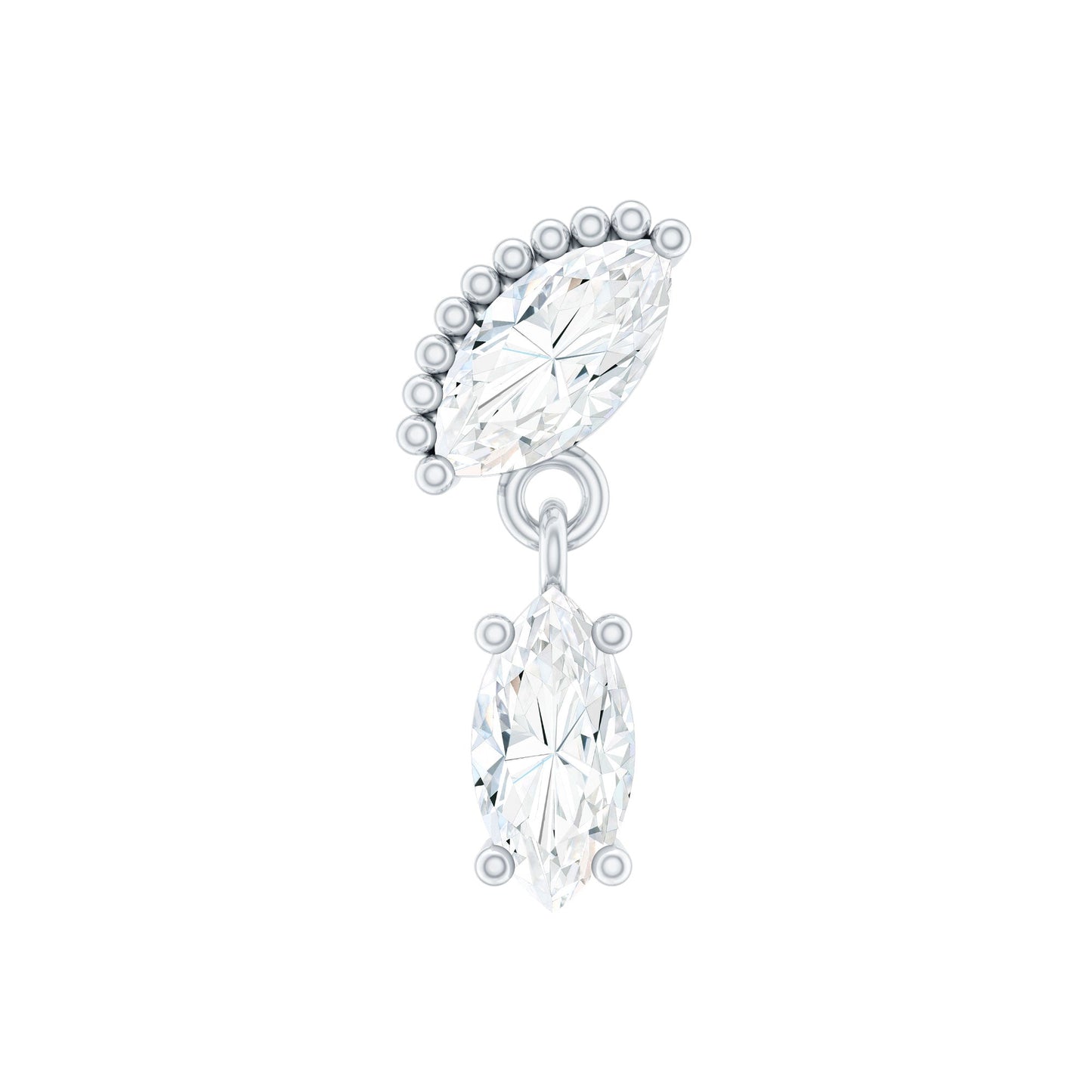 Certified Marquise Diamond Drop Earring for Helix Piercing