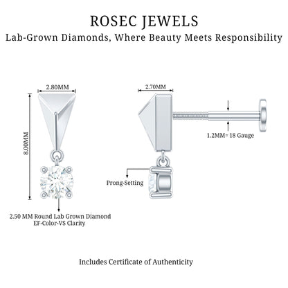 Diamond Drop Earring for Helix Piercing