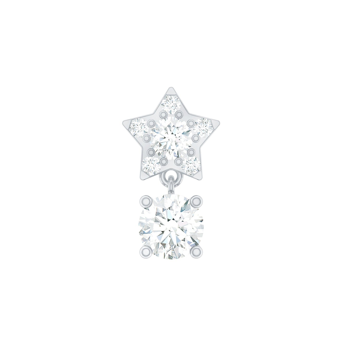 Star Diamond Drop Earring for Helix Piercing