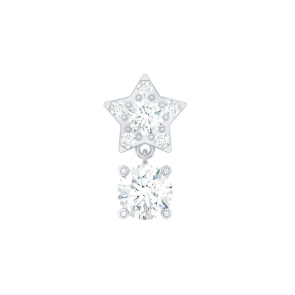 Star Diamond Drop Earring for Helix Piercing