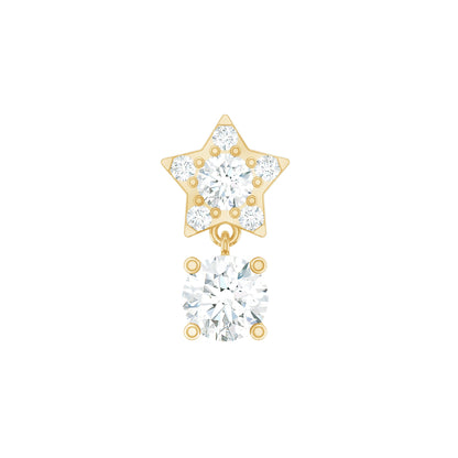 Star Diamond Drop Earring for Helix Piercing