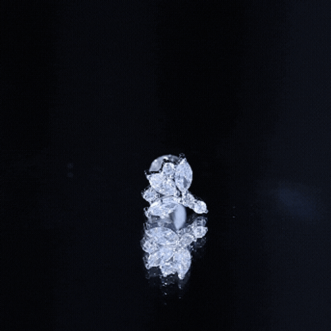 Diamond Lotus Cartilage Earring