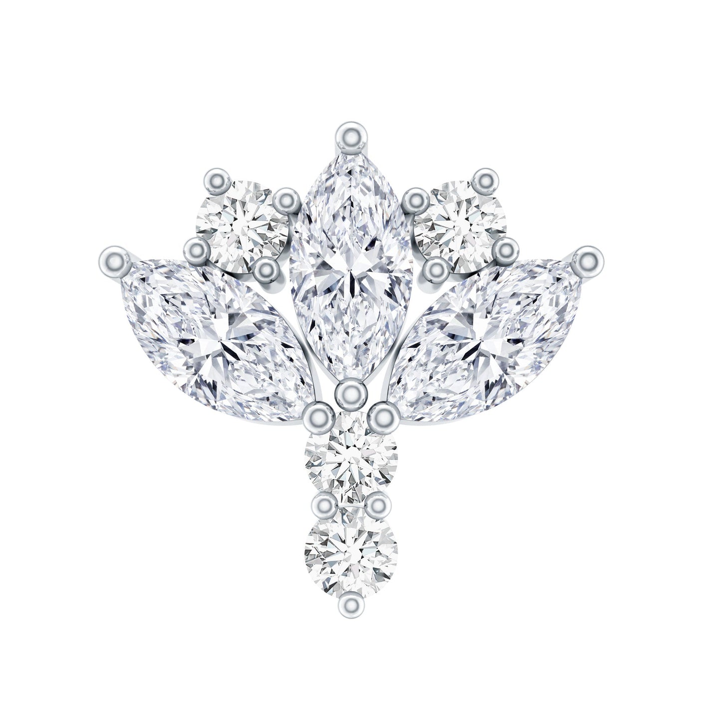 Diamond Lotus Cartilage Earring