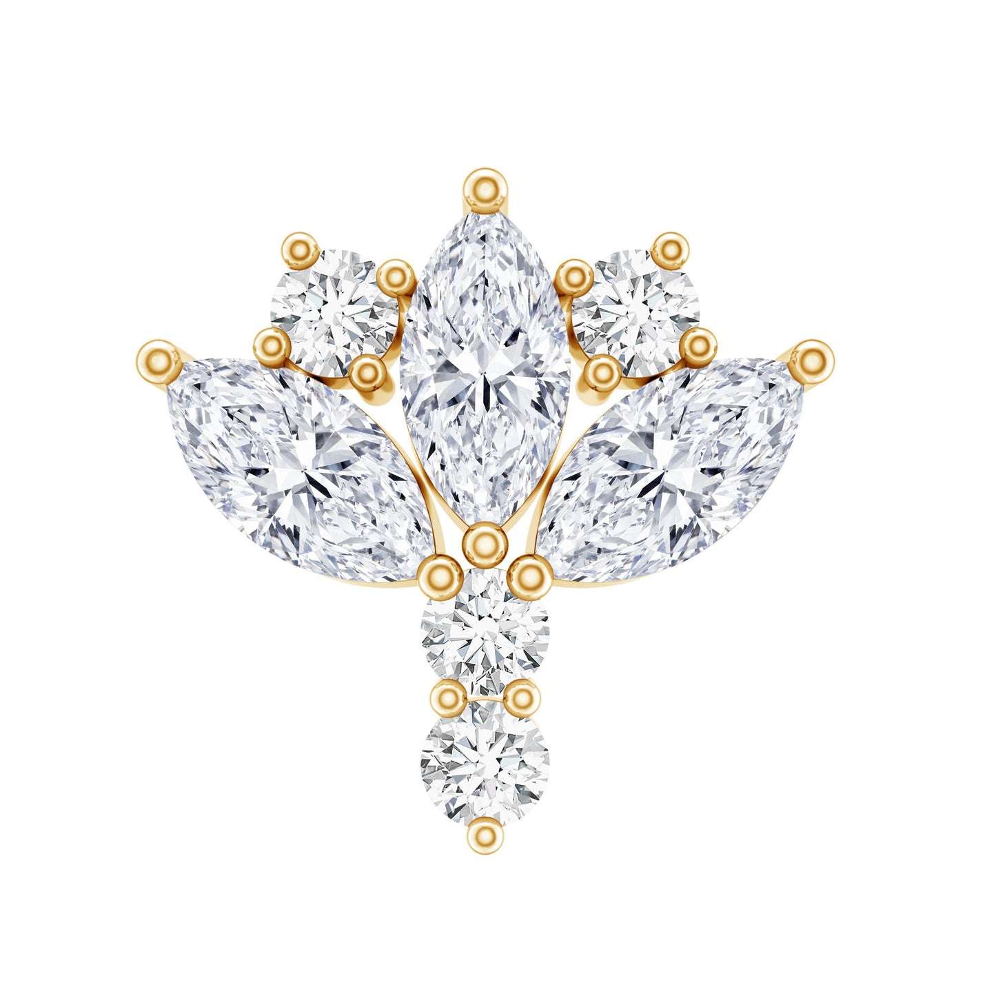 Diamond Lotus Cartilage Earring