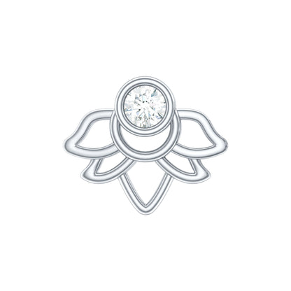 Diamond Lotus Earring for Helix Piercing